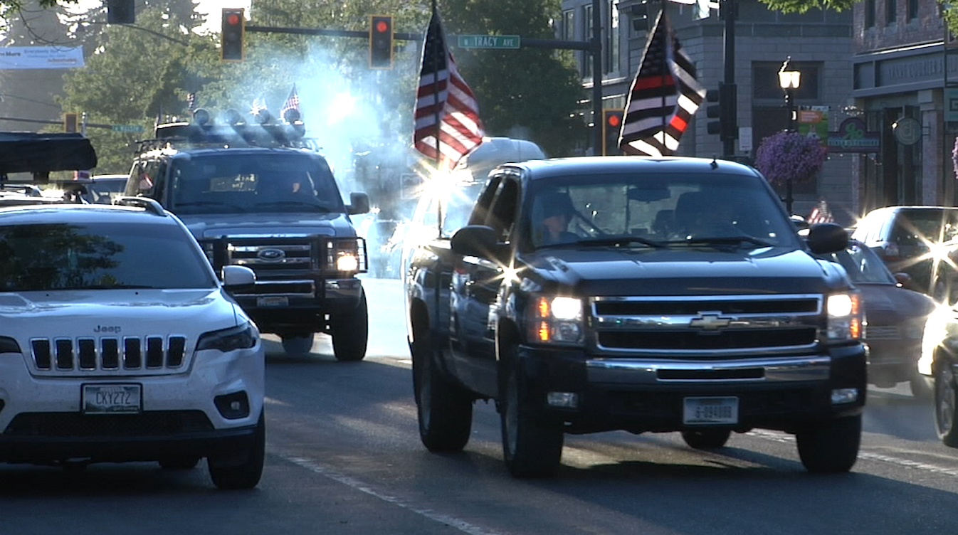 Bozeman Back the Blue rally downtown dust up